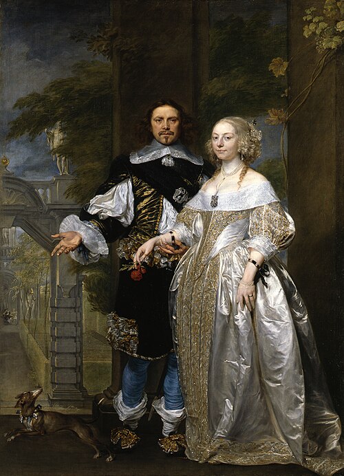 Portrait of a Married Couple in the Park, 1657, Gonzales Coques