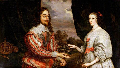 Charles I (1600–1649), and Henrietta Maria (1609–1669), with a Laurel Wreath, , Gonzales Coques
