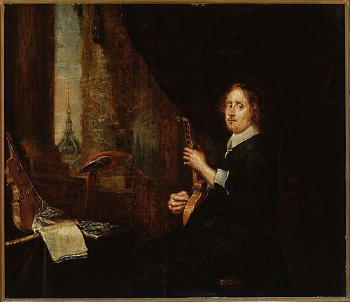 Portrait d'un homme avec un cistre., 1640, Gonzales Coques