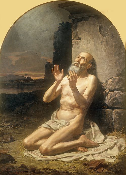 Job on the Dunghill, 1881, Gonzalo Carrasco Espinosa