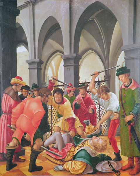 The bludgeoning of Saint Florian, 1518, Albrecht Altdorfer