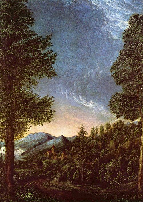 Landscape of Danube near Regensburg, 1528, Albrecht Altdorfer