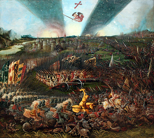 The Victory of Charlemagne over the Avars near Regensburg, 1518, Albrecht Altdorfer