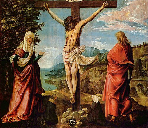 Crucifixion with Mary and John, 1512, Albrecht Altdorfer
