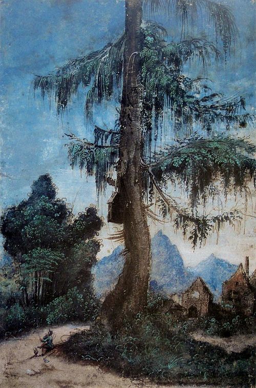 Landscape with Woodcutter, 1522, Albrecht Altdorfer