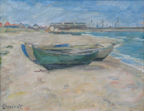 Boats on a beach., 1909, Gad Frederik Clement