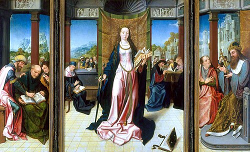 Triptyque. Sainte Catherine et Les Philosophes, 1510, Goossen van der Weyden