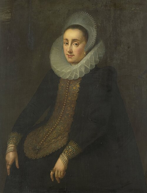 Portrait of Lucretia del Prado, Wife of Jeremias Boudinois, 1610, Gortzius Geldorp