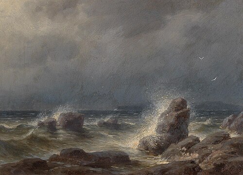 Brandung vor der Küste der Insel Melada, 1889, Gottfried Seelos