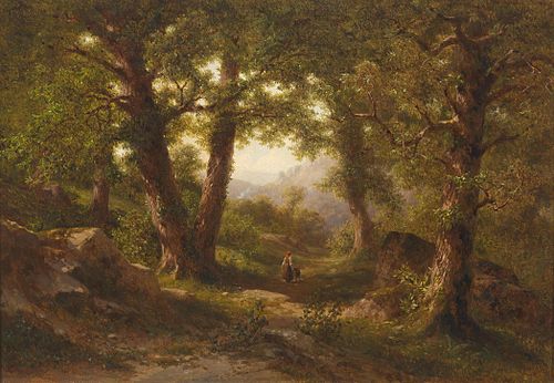 Ein Kastanienhain, Motiv aus Montan aus Tyrol, 1870, Gottfried Seelos