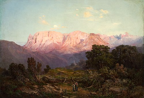 Schlern mit Rosengarten von Rampeun aus gesehen, , Gottfried Seelos