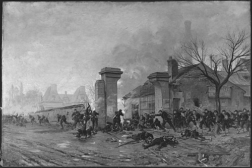 Skirmish on the Outskirts of Paris during Franco-Prussian War, 1882, Paul Grolleron