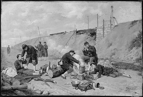 French Soldiers Resting, 1880, Paul Grolleron