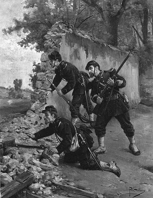 Soldiers at a Breach in a Wall, 1881, Paul Grolleron