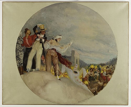 Esquisse pour la mairie du 10ème (salle des fêtes): Parade sur les boulevards, 1906, Auguste François-Marie Gorguet