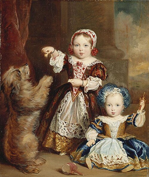 Victoria, Princess Royal, with Albert Edward, Prince of Wales, 1843, Thomas Musgrave Joy