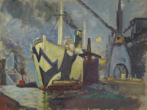 A ship in the docks, , John Everett