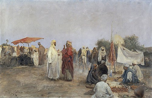 Markt in Edfu in Oberägypten, 1895, Max Rabes