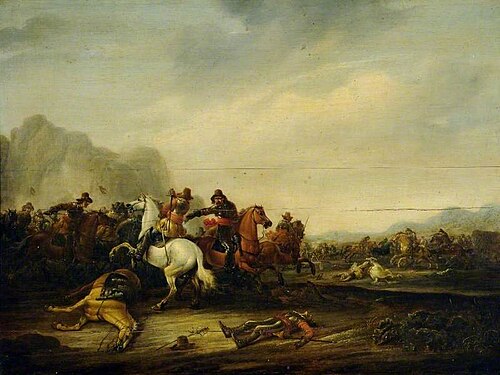 A Cavalry Skirmish, 1635, Abraham van der Hoef