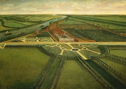 A View of Hampton Court, 1708, Leender Knyff