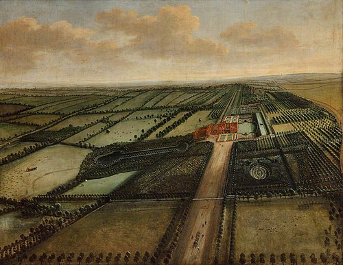 A Bird's-eye View of Clandon, 1708, Leender Knyff