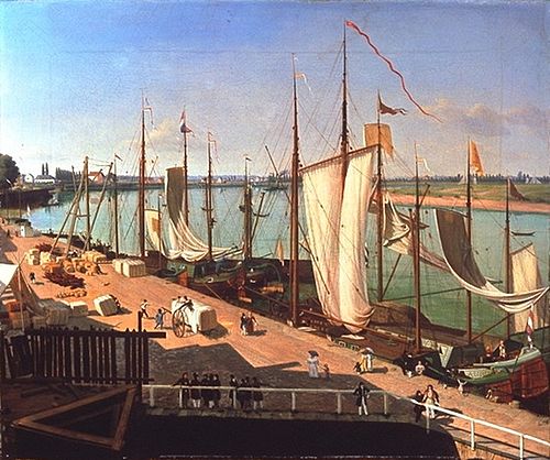 Der Düsseldorfer Hafen, 1832, Johann Velten