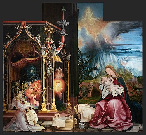 Concert des Anges et Nativité, 1515, Matthias Grünewald