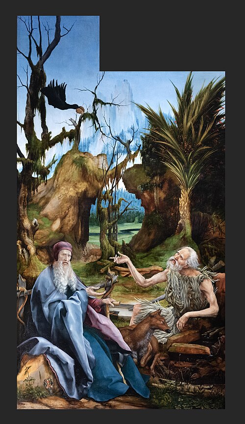 Saints Paul et Antoine dans le Désert, 1515, Matthias Grünewald