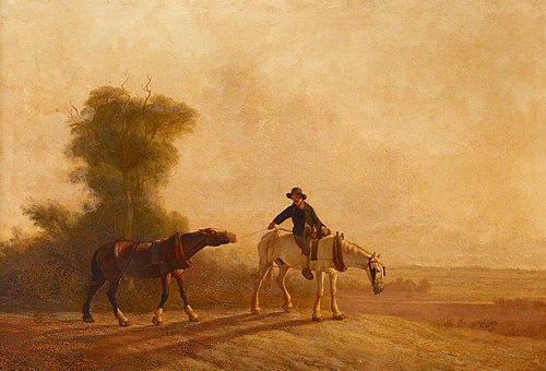 Landscape, Boy with Farm Horses, 1813, James M. Burnet