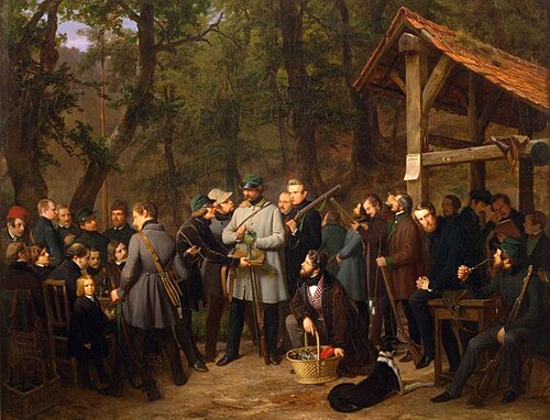 Bird Shoot of the Düsseldorf Artists at the Grafenberg, 1844, Friedrich Boser