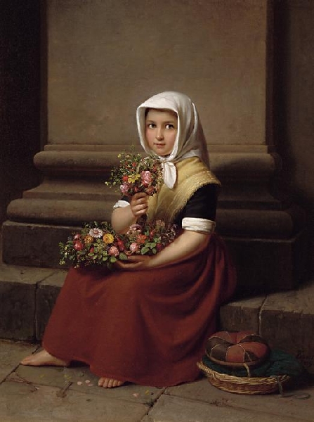 Flower girl, 1849, Friedrich Boser