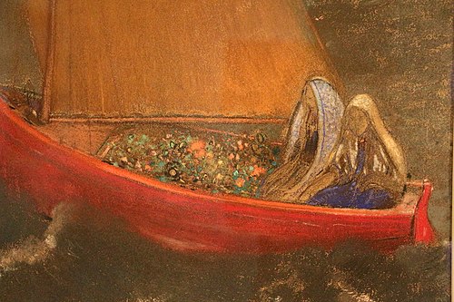 la vela gialla, 1905, Odilon Redon