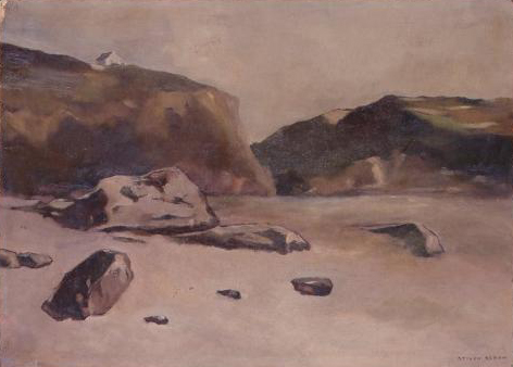 Rochers sur la plage, , Odilon Redon