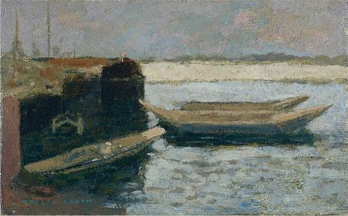 Barques dans le port, 1880, Odilon Redon