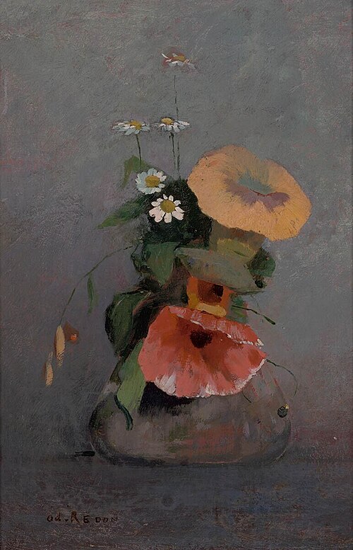 Vase with Bindweed and Camomile, 1867, Odilon Redon