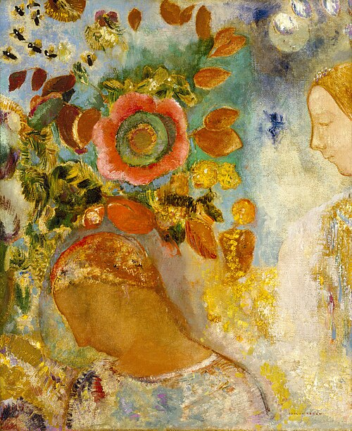 Two Young Girls among Flowers, 1912, Odilon Redon