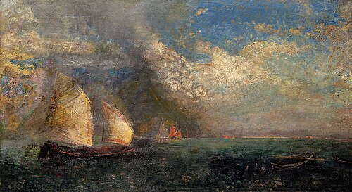 Barques. Souvenir de Venise, 1908, Odilon Redon