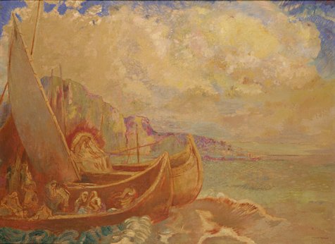 Sailboats (Allegorical Landscape), 1907, Odilon Redon
