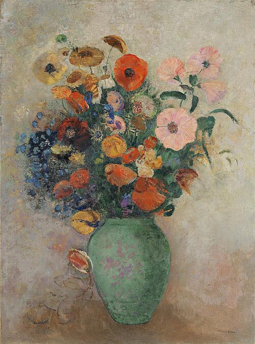 Bouquet of Flowers in a Green Vase, 1915, Odilon Redon
