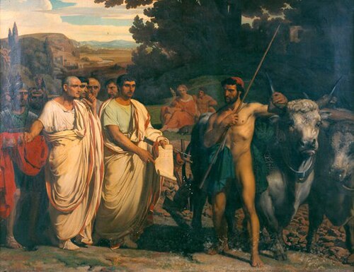 Cincinnatus recevant les députés du Sénat., 1844, Jules-Eugène Lenepveu