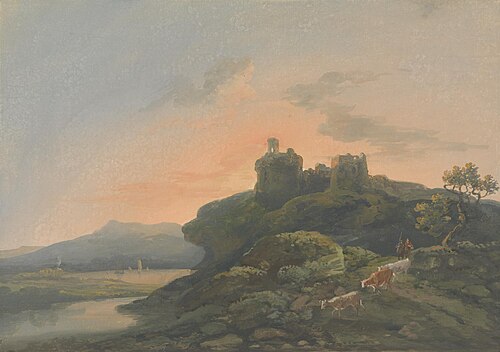 Evening - Landscape with a Ruined Castle, , John Laporte