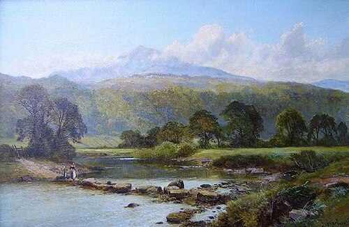 Mountain River Landscape, , John Syer