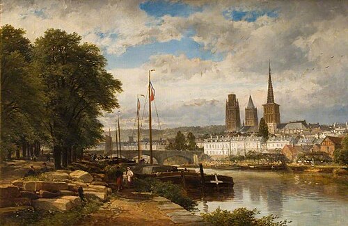 River Scene, Rouen, , John Syer
