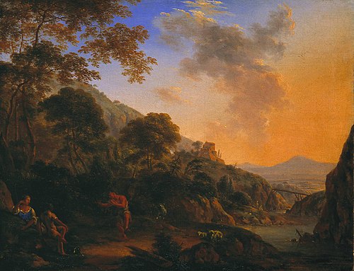 Mountain Landscape with Dancing Shepherd, 1660, Henry Anderton