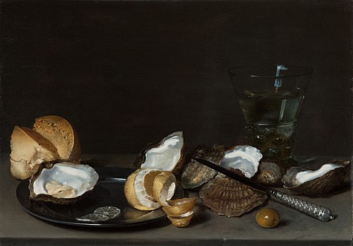 Still Life with Oysters, circa 1630, 1633, Franchoys Elout