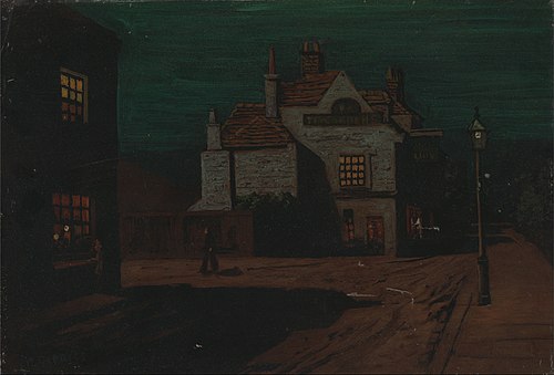 The Black Lion, Chelsea by Night, 1890, Walter Greaves