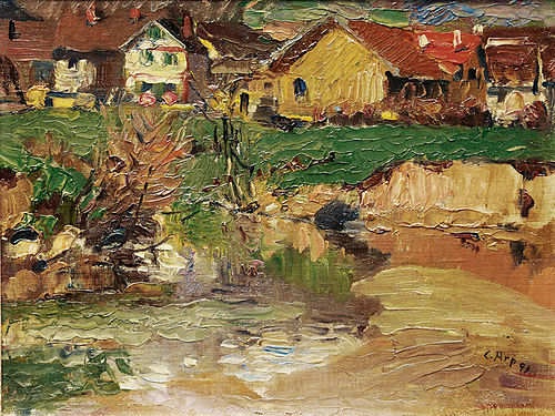 Dorf am Wasser, 1893, Carl Arp