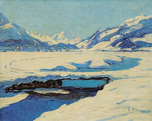 St. Moritz mit Piz della Margna / Berge von St. Moritz und Piz della Margna, , Carl Arp