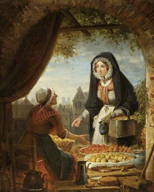 The Fruit Seller, , Jean Baptiste Van Eycken (peintre  1809-1853)