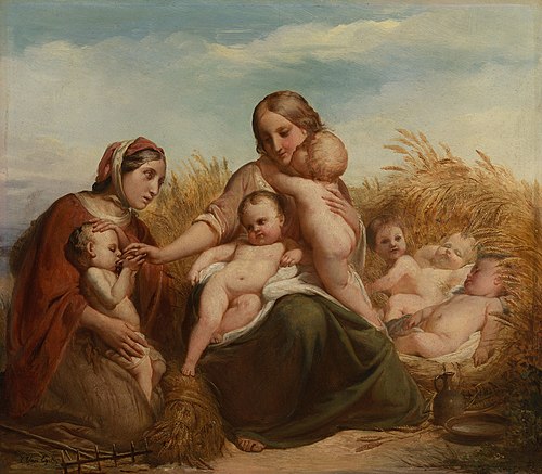 La Charité, 1849, Jean Baptiste Van Eycken (peintre  1809-1853)